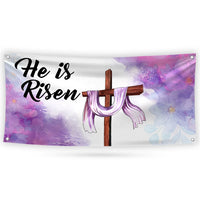 Happy Easter He is Risen Banner Sign