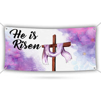Happy Easter He is Risen Banner Sign