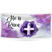 Happy Easter He is Risen Banner Sign