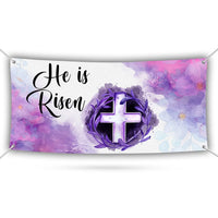 Happy Easter He is Risen Banner Sign