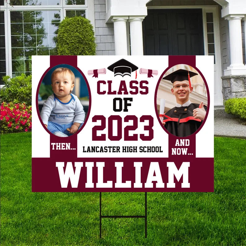 Personalized Graduation 2023 Photo Yard Sign