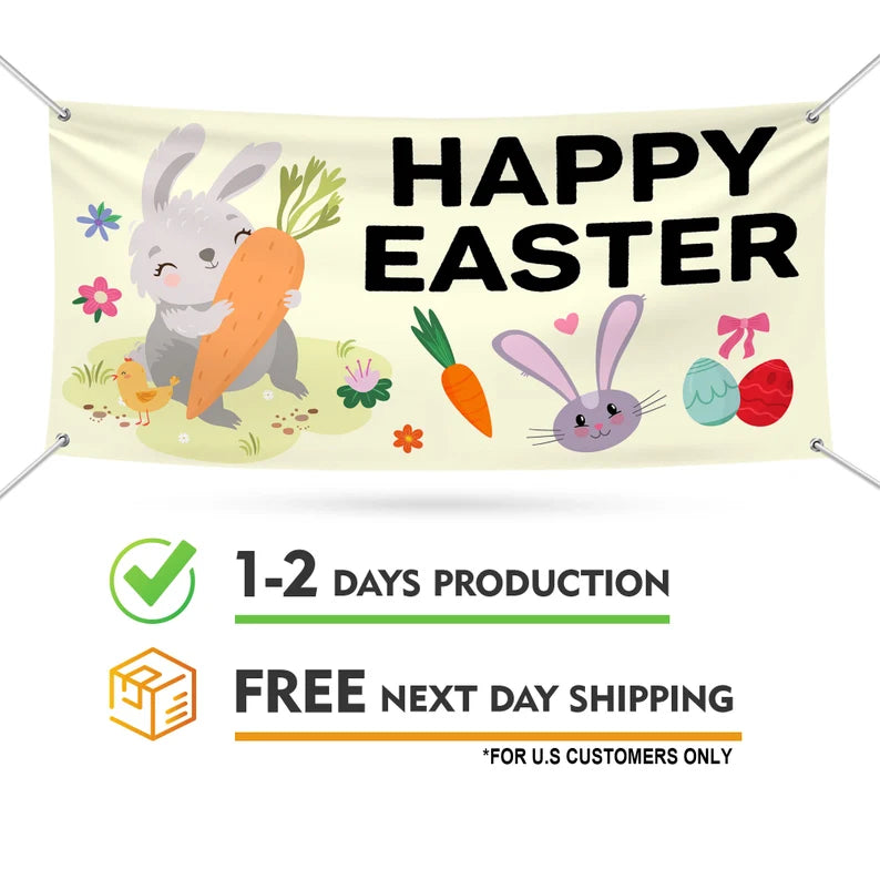 Happy Easter Day 2024 Banner Sign