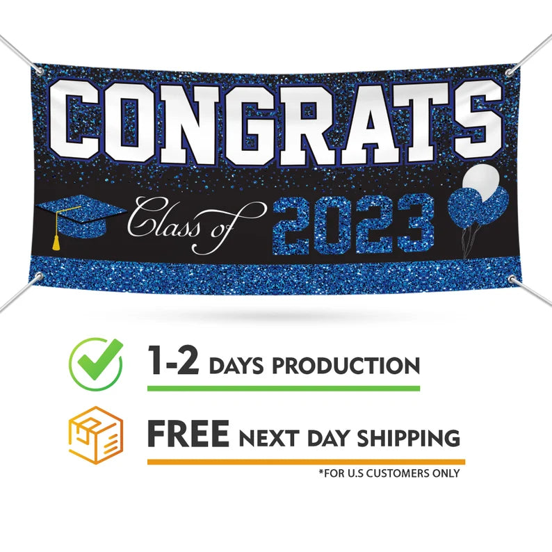 Congrats Grad 2023 Banner Sign