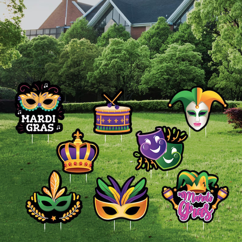 Mardi Gras 2024 Yard Sign Cutouts