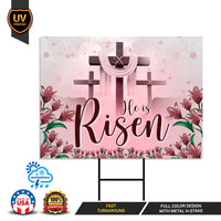 Happy Easter 2023 He is Risen Yard Sign