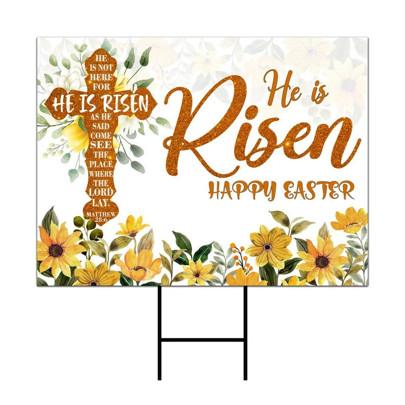 Happy Easter 2023 He is Risen Yard Sign