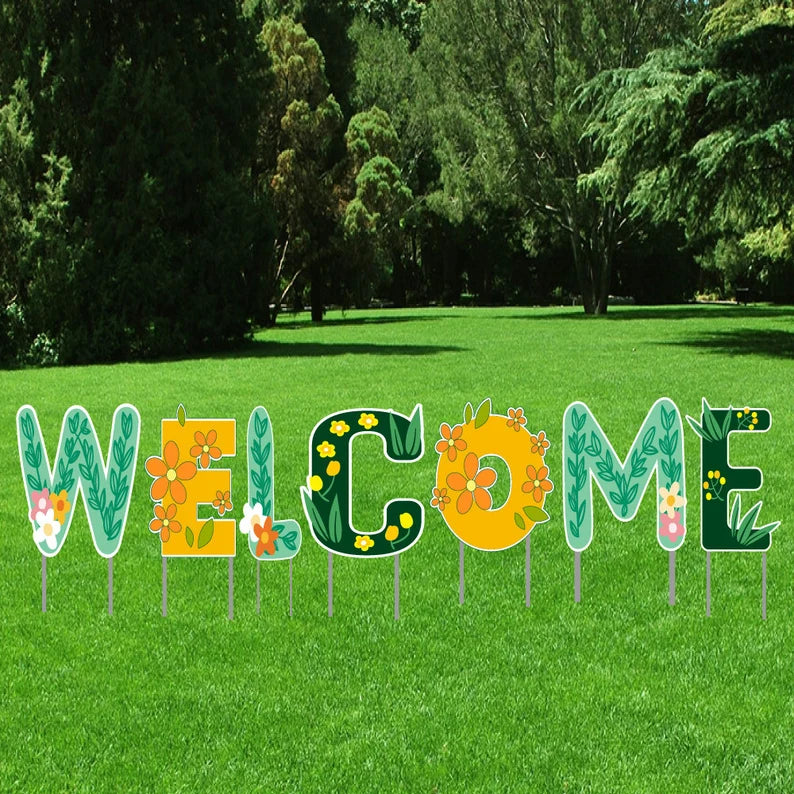 Spring Welcome Yard Sign Letters