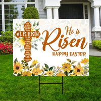 Happy Easter 2024 He is Risen Yard Sign