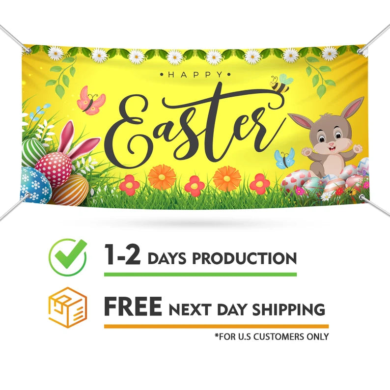 Happy Easter Day 2023 Banner Sign