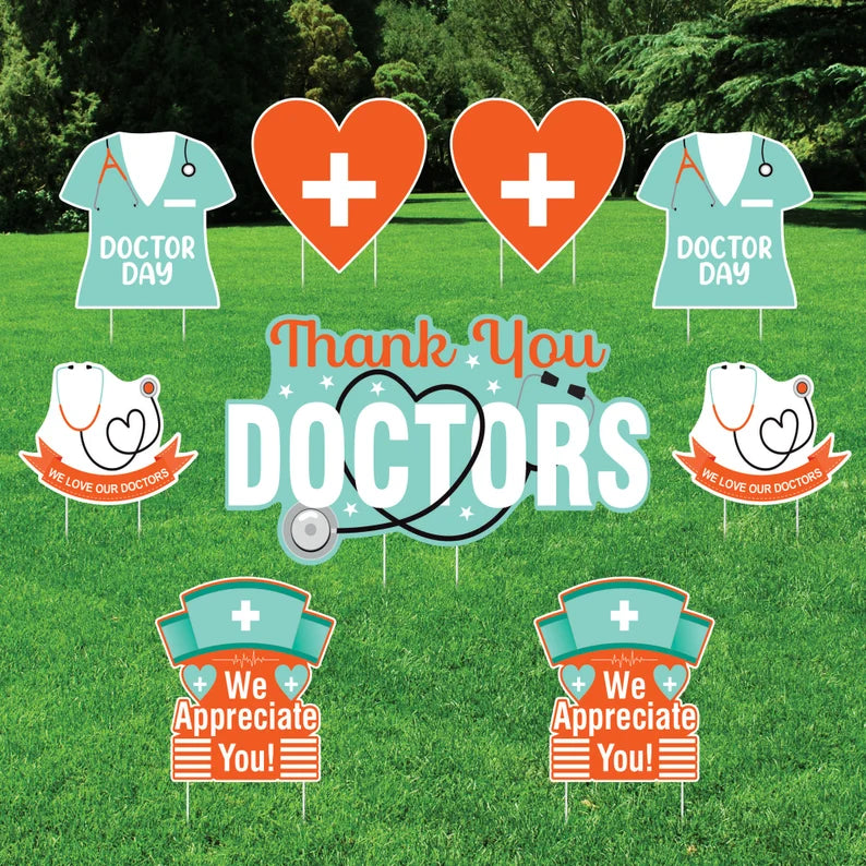 Thank You Doctors Yard Sign Cutouts