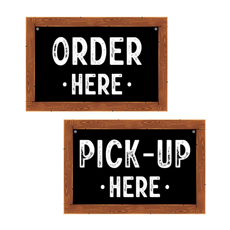 2 Pack Order Here and Pick Up Here Sign