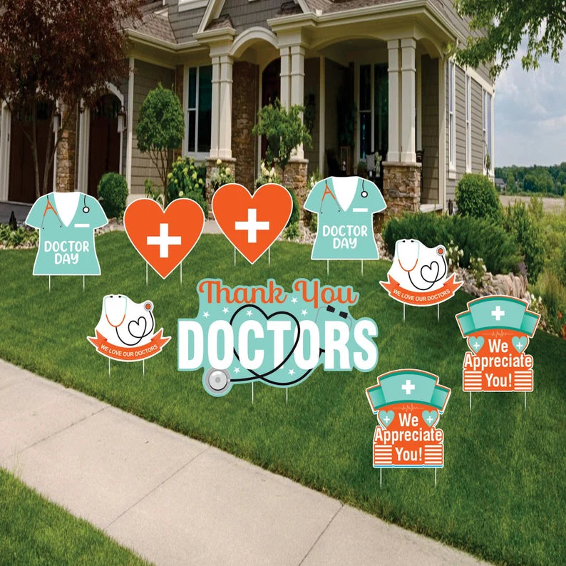 Thank You Doctors Yard Sign Cutouts