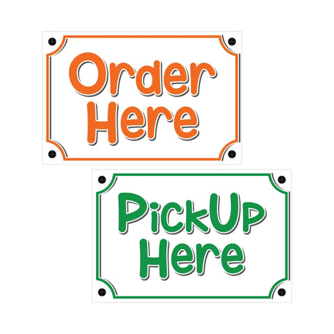 2 Pack Order Here and Pick Up Here Sign