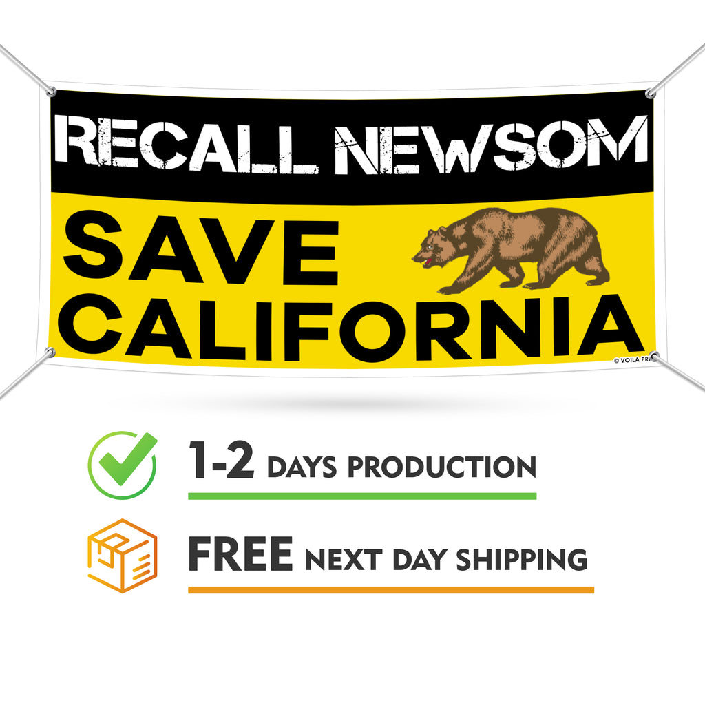 Recall Newsom Save California Banner Sign