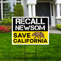 Recall Newsom Save California Yard Sign