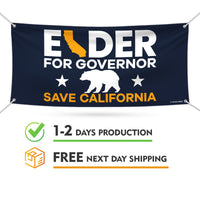 Larry Elder For California Governor Banner Sign