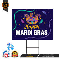 Happy Mardi Gras Yard Sign
