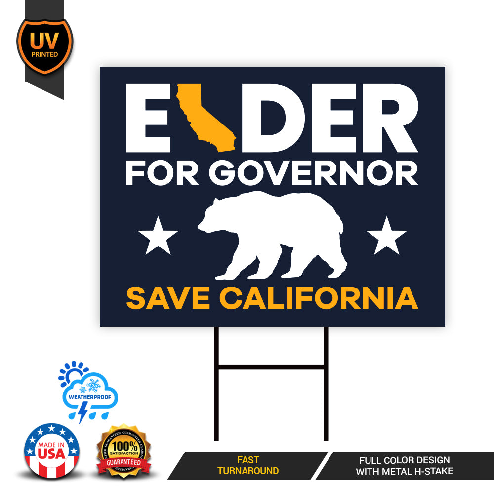 Pack of 2 Larry Elder For California Governor Yard Sign
