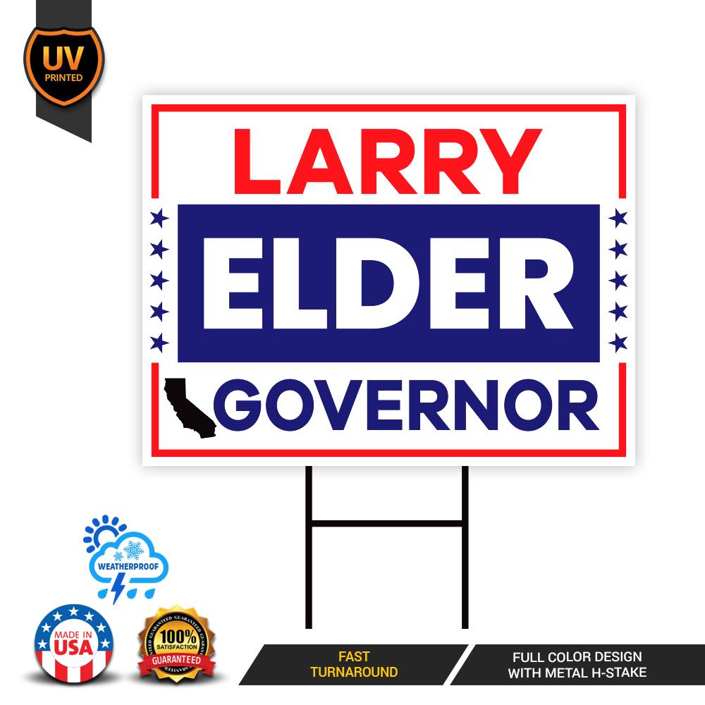 Larry Elder For California Governor Yard Sign