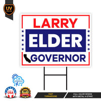 Larry Elder For California Governor Yard Sign